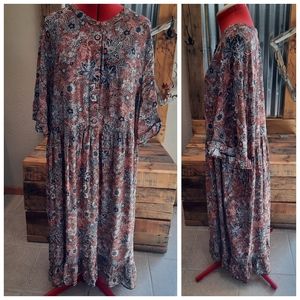 Ellos 1X babydoll Dress botanical ruffles